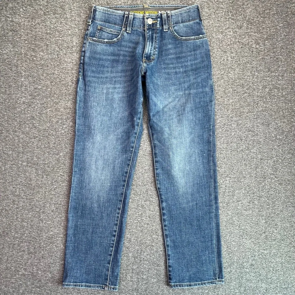 Lee Jeans Mens 28x28 Blue Extreme Motion MVP Straight Tapered Fit Stretch Denim